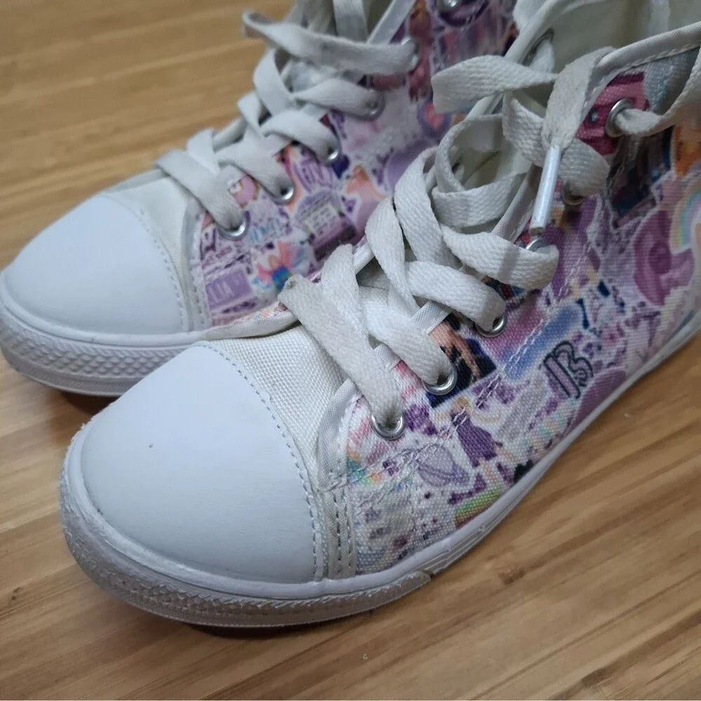Taylor Swift Fan High Top Canvas Sneakers Swiftie Kids Shoe Size US 12/ 13